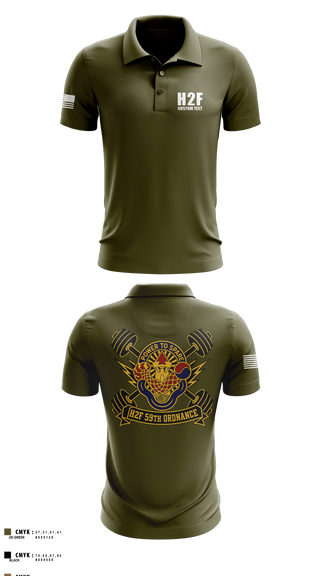 Short Sleeve Performance Polo, 59th ORD BDE, Army, Teamtime, Team time, sublimation, custom sports apparel, team uniforms, spirit wear, spiritwear, sports uniforms, custom shirts, team store, custom team store, fundraiser sports, apparel fundraiser