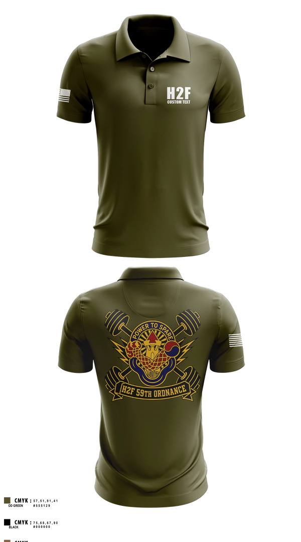 Short Sleeve Performance Polo, 59th ORD BDE, Army, Teamtime, Team time, sublimation, custom sports apparel, team uniforms, spirit wear, spiritwear, sports uniforms, custom shirts, team store, custom team store, fundraiser sports, apparel fundraiser