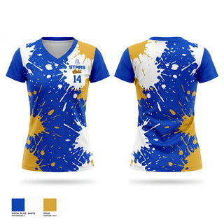 Womens Short Sleeve Vneck Shirt, Ga Stars Gold, Men's Basketball, Teamtime, Team time, sublimation, custom sports apparel, team uniforms, spirit wear, spiritwear, sports uniforms, custom shirts, team store, custom team store, fundraiser sports, apparel fundraiser