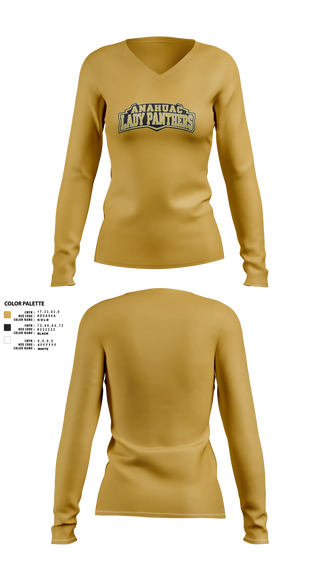 Womens Long Sleeve Vneck Shirt, Anahuac Lady Panthers, Women's Basketball, Teamtime, Team time, sublimation, custom sports apparel, team uniforms, spirit wear, spiritwear, sports uniforms, custom shirts, team store, custom team store, fundraiser sports, apparel fundraiser