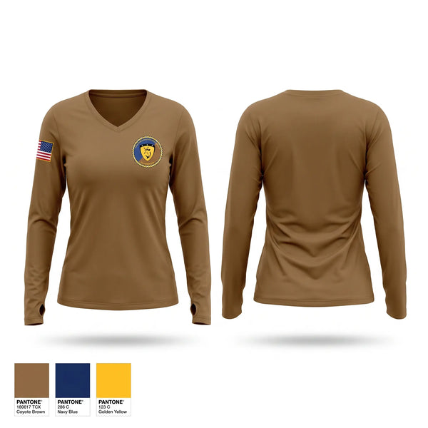 Womens Long Sleeve Vneck Shirt, MSRON1, Navy, Teamtime, Team time, sublimation, custom sports apparel, team uniforms, spirit wear, spiritwear, sports uniforms, custom shirts, team store, custom team store, fundraiser sports, apparel fundraiser