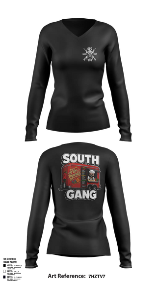 Womens Long Sleeve Vneck Shirt, South Gang Unit, Police, Teamtime, Team time, sublimation, custom sports apparel, team uniforms, spirit wear, spiritwear, sports uniforms, custom shirts, team store, custom team store, fundraiser sports, apparel fundraiser