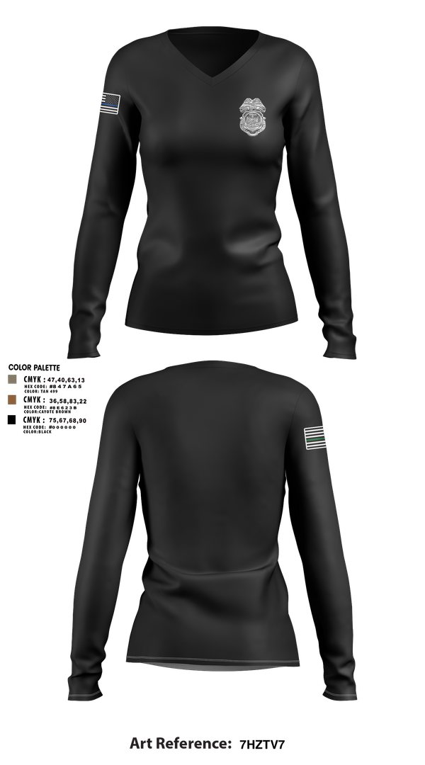 Womens Long Sleeve Vneck Shirt, Military Police, Army, Teamtime, Team time, sublimation, custom sports apparel, team uniforms, spirit wear, spiritwear, sports uniforms, custom shirts, team store, custom team store, fundraiser sports, apparel fundraiser