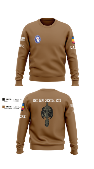 Crew Neck Sweatshirt, 1st BN 515th RTI, Army, Teamtime, Team time, sublimation, custom sports apparel, team uniforms, spirit wear, spiritwear, sports uniforms, custom shirts, team store, custom team store, fundraiser sports, apparel fundraiser