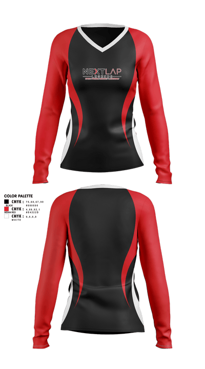 Next lap legends 623774 Women's Long Sleeve V-neck Shirt - 1
