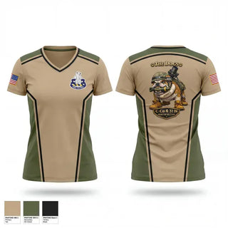 Womens Short Sleeve Vneck Shirt, C-co 4-31 INF Mortar Section, Army, Teamtime, Team time, sublimation, custom sports apparel, team uniforms, spirit wear, spiritwear, sports uniforms, custom shirts, team store, custom team store, fundraiser sports, apparel fundraiser