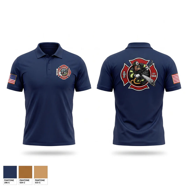 Short Sleeve Performance Polo, Theodore-Dawes Fire Rescue, Fire Department, Teamtime, Team time, sublimation, custom sports apparel, team uniforms, spirit wear, spiritwear, sports uniforms, custom shirts, team store, custom team store, fundraiser sports, apparel fundraiser