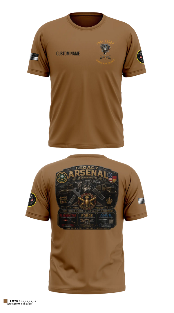 Old School Cotton Shirt, Legacy 3/2 Fury Troop, Army, Teamtime, Team time, sublimation, custom sports apparel, team uniforms, spirit wear, spiritwear, sports uniforms, custom shirts, team store, custom team store, fundraiser sports, apparel fundraiser