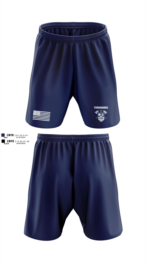 Athletic Shorts With Pockets, TOMAHAWKS 1-23 IN, Army, Teamtime, Team time, sublimation, custom sports apparel, team uniforms, spirit wear, spiritwear, sports uniforms, custom shirts, team store, custom team store, fundraiser sports, apparel fundraiser