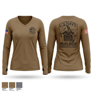 Womens Long Sleeve Vneck Shirt, AIMD Iwakuni, Navy, Teamtime, Team time, sublimation, custom sports apparel, team uniforms, spirit wear, spiritwear, sports uniforms, custom shirts, team store, custom team store, fundraiser sports, apparel fundraiser