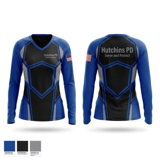 Womens Long Sleeve Vneck Shirt, Hutchins PD, Police, Teamtime, Team time, sublimation, custom sports apparel, team uniforms, spirit wear, spiritwear, sports uniforms, custom shirts, team store, custom team store, fundraiser sports, apparel fundraiser