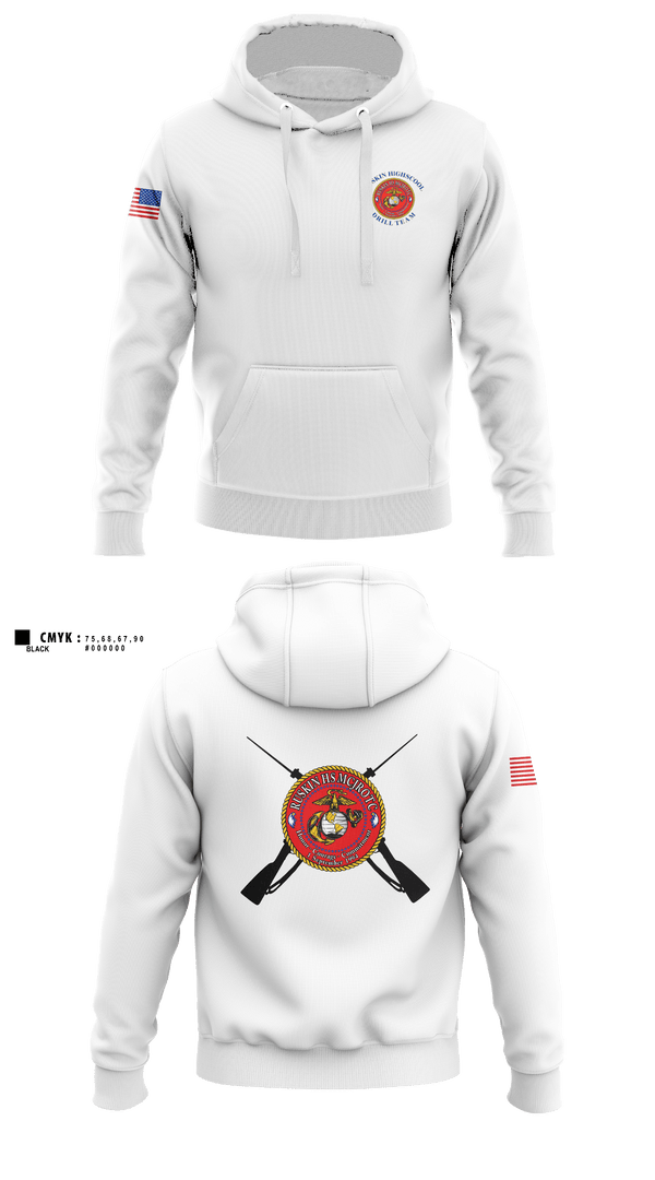 Hoodie, Ruskin Highschool MCJROTC drill team, Marines, Teamtime, Team time, sublimation, custom sports apparel, team uniforms, spirit wear, spiritwear, sports uniforms, custom shirts, team store, custom team store, fundraiser sports, apparel fundraiser