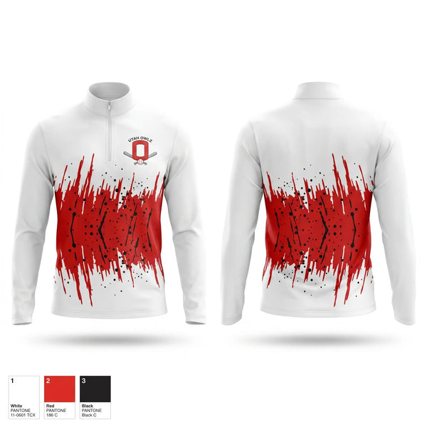 Quarter Zip Jacket, Utah Owlz, Baseball, Teamtime, Team time, sublimation, custom sports apparel, team uniforms, spirit wear, spiritwear, sports uniforms, custom shirts, team store, custom team store, fundraiser sports, apparel fundraiser