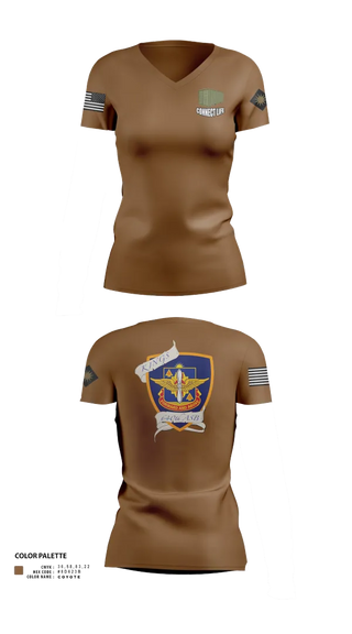 Womens Short Sleeve Vneck Shirt, 640th ASB Bravo Company, , Teamtime, Team time, sublimation, custom sports apparel, team uniforms, spirit wear, spiritwear, sports uniforms, custom shirts, team store, custom team store, fundraiser sports, apparel fundraiser