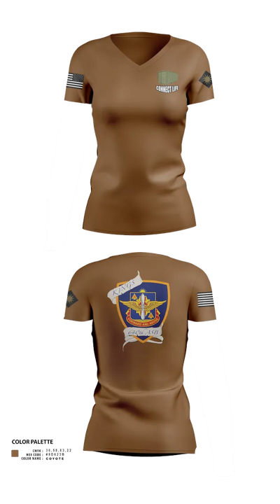 640th ASB Bravo Company 67727556 Women's Short Sleeve V-neck Shirt - 21