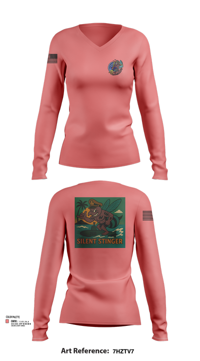 USS CHARLOTTE SSN 766 29981241 Women's Long Sleeve V-neck Shirt - 102