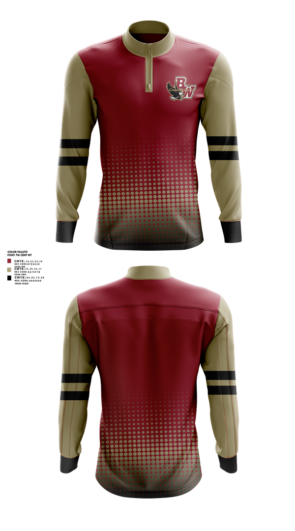 Quarter Zip Jacket, Bishop Watterson Color Guard, Spirit Store, Teamtime, Team time, sublimation, custom sports apparel, team uniforms, spirit wear, spiritwear, sports uniforms, custom shirts, team store, custom team store, fundraiser sports, apparel fundraiser