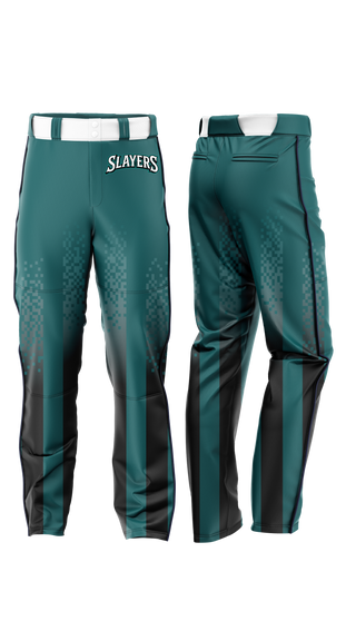 Baseball Pants, Slayers, Softball, Teamtime, Team time, sublimation, custom sports apparel, team uniforms, spirit wear, spiritwear, sports uniforms, custom shirts, team store, custom team store, fundraiser sports, apparel fundraiser