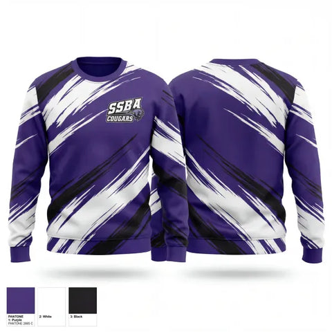 Crew Neck Sweatshirt, Cougars, Men's Basketball, Teamtime, Team time, sublimation, custom sports apparel, team uniforms, spirit wear, spiritwear, sports uniforms, custom shirts, team store, custom team store, fundraiser sports, apparel fundraiser
