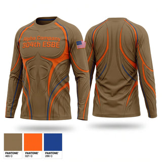 Long Sleeve Performance Shirt, Alpha Company 304th ESB-E, Army, Teamtime, Team time, sublimation, custom sports apparel, team uniforms, spirit wear, spiritwear, sports uniforms, custom shirts, team store, custom team store, fundraiser sports, apparel fundraiser