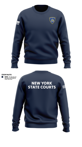 Crew Neck Sweatshirt, NYS COURTS, Police, Teamtime, Team time, sublimation, custom sports apparel, team uniforms, spirit wear, spiritwear, sports uniforms, custom shirts, team store, custom team store, fundraiser sports, apparel fundraiser