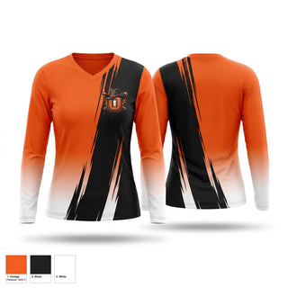 Womens Long Sleeve Vneck Shirt, Oxford Outlaws, Baseball, Teamtime, Team time, sublimation, custom sports apparel, team uniforms, spirit wear, spiritwear, sports uniforms, custom shirts, team store, custom team store, fundraiser sports, apparel fundraiser