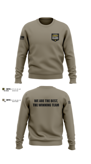 Crew Neck Sweatshirt, Recruiting and Retention Battalion, National Guard, Teamtime, Team time, sublimation, custom sports apparel, team uniforms, spirit wear, spiritwear, sports uniforms, custom shirts, team store, custom team store, fundraiser sports, apparel fundraiser