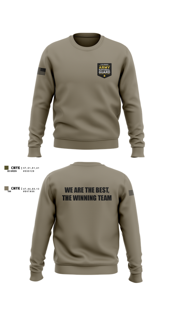 Crew Neck Sweatshirt, Recruiting and Retention Battalion, National Guard, Teamtime, Team time, sublimation, custom sports apparel, team uniforms, spirit wear, spiritwear, sports uniforms, custom shirts, team store, custom team store, fundraiser sports, apparel fundraiser