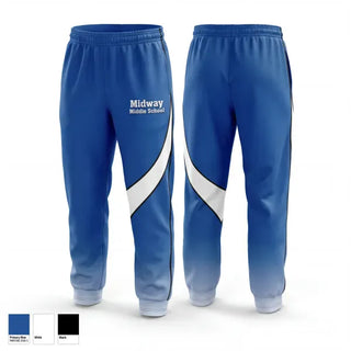 Sweatpants, Midway Middle School, Cheer, Teamtime, Team time, sublimation, custom sports apparel, team uniforms, spirit wear, spiritwear, sports uniforms, custom shirts, team store, custom team store, fundraiser sports, apparel fundraiser