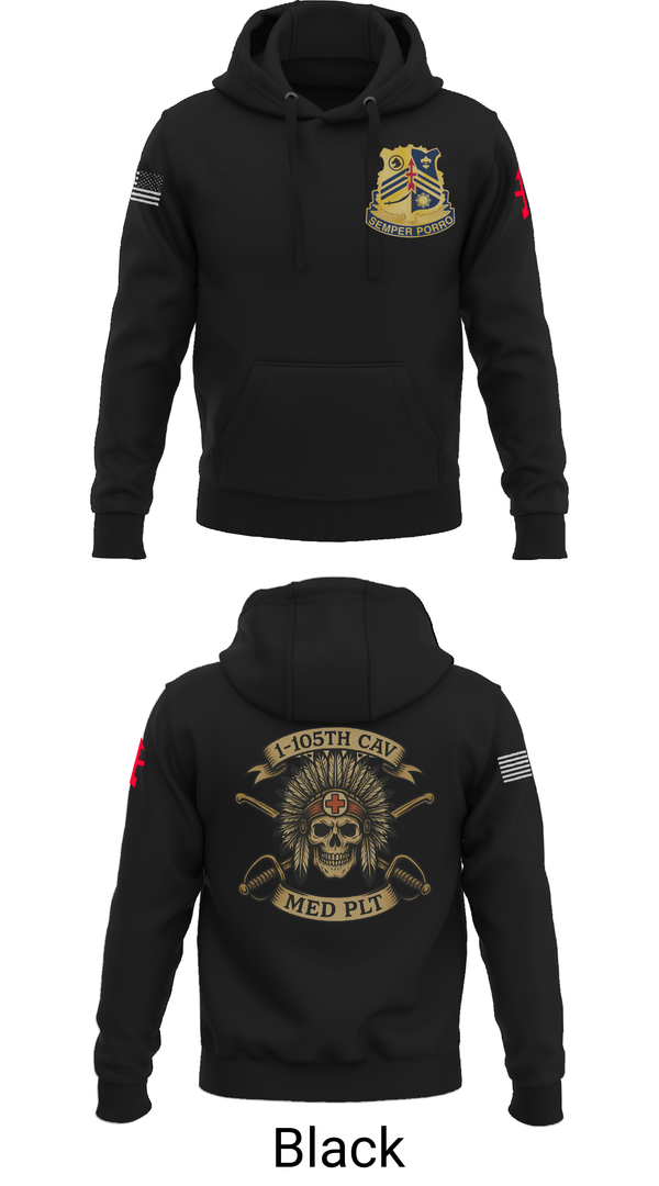 Hoodie, 1-105th cavalry, Army, Teamtime, Team time, sublimation, custom sports apparel, team uniforms, spirit wear, spiritwear, sports uniforms, custom shirts, team store, custom team store, fundraiser sports, apparel fundraiser