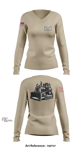 Womens Long Sleeve Vneck Shirt, A co 229th Heavy, , Teamtime, Team time, sublimation, custom sports apparel, team uniforms, spirit wear, spiritwear, sports uniforms, custom shirts, team store, custom team store, fundraiser sports, apparel fundraiser