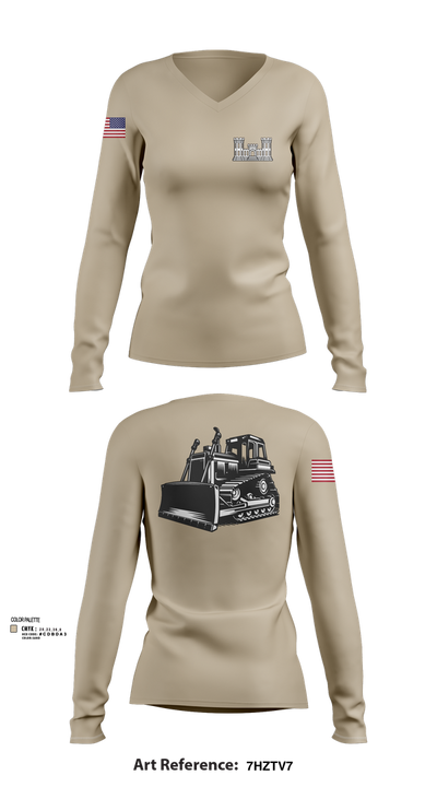A co 229th Heavy 11453419 Women's Long Sleeve V-neck Shirt - 103