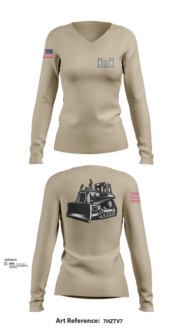 Womens Long Sleeve Vneck Shirt, A co 229th Heavy, , Teamtime, Team time, sublimation, custom sports apparel, team uniforms, spirit wear, spiritwear, sports uniforms, custom shirts, team store, custom team store, fundraiser sports, apparel fundraiser