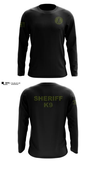 Long Sleeve Performance Shirt, Franklin County Sheriff Office K9, Police, Teamtime, Team time, sublimation, custom sports apparel, team uniforms, spirit wear, spiritwear, sports uniforms, custom shirts, team store, custom team store, fundraiser sports, apparel fundraiser