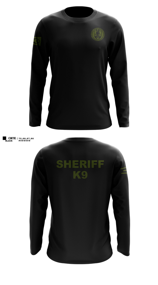 Long Sleeve Performance Shirt, Franklin County Sheriff Office K9, Police, Teamtime, Team time, sublimation, custom sports apparel, team uniforms, spirit wear, spiritwear, sports uniforms, custom shirts, team store, custom team store, fundraiser sports, apparel fundraiser