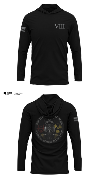 Long Sleeve Hooded Sun Shirt, 8th WMD-Civil Support Team, Army, Teamtime, Team time, sublimation, custom sports apparel, team uniforms, spirit wear, spiritwear, sports uniforms, custom shirts, team store, custom team store, fundraiser sports, apparel fundraiser