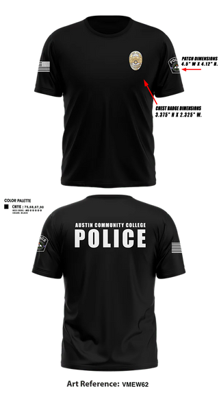 Austin Community College District Police Department 2142523 Old School Cotton Feel Shirt - 9