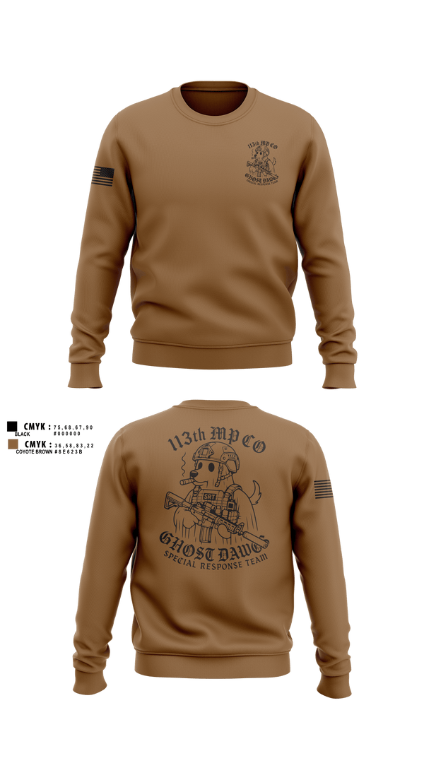 Crew Neck Sweatshirt, 113th MP CO, Army, Teamtime, Team time, sublimation, custom sports apparel, team uniforms, spirit wear, spiritwear, sports uniforms, custom shirts, team store, custom team store, fundraiser sports, apparel fundraiser
