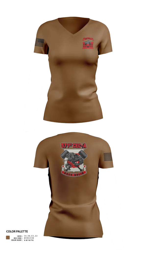 Womens Short Sleeve Vneck Shirt, 571st CEC-A, , Teamtime, Team time, sublimation, custom sports apparel, team uniforms, spirit wear, spiritwear, sports uniforms, custom shirts, team store, custom team store, fundraiser sports, apparel fundraiser
