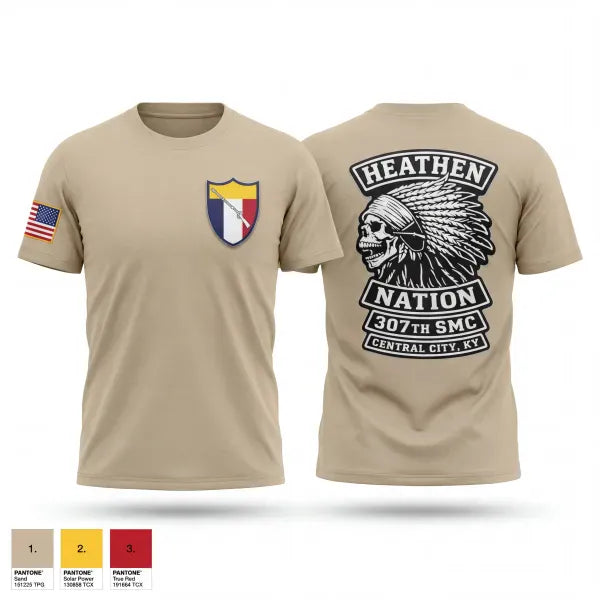 Old School Cotton Feel Shirt, 307th SMC, National Guard, Teamtime, Team time, sublimation, custom sports apparel, team uniforms, spirit wear, spiritwear, sports uniforms, custom shirts, team store, custom team store, fundraiser sports, apparel fundraiser