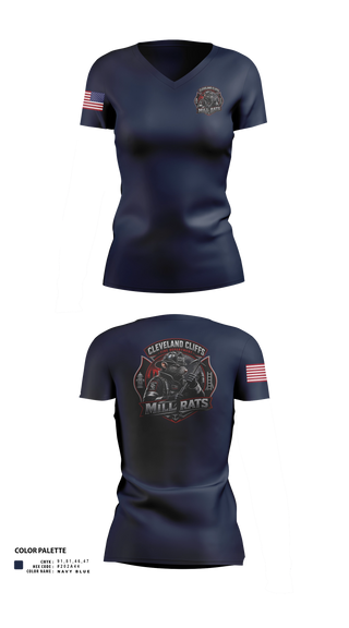 Womens Short Sleeve Vneck Shirt, Cleveland Cliffs Fire Department, Fire Department, Teamtime, Team time, sublimation, custom sports apparel, team uniforms, spirit wear, spiritwear, sports uniforms, custom shirts, team store, custom team store, fundraiser sports, apparel fundraiser