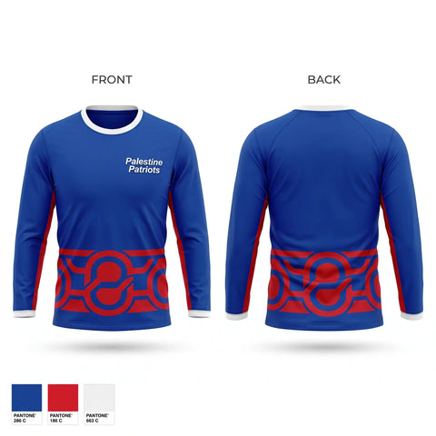 Long Sleeve Performance Shirt, Palestine Patriots, Cheer, Teamtime, Team time, sublimation, custom sports apparel, team uniforms, spirit wear, spiritwear, sports uniforms, custom shirts, team store, custom team store, fundraiser sports, apparel fundraiser