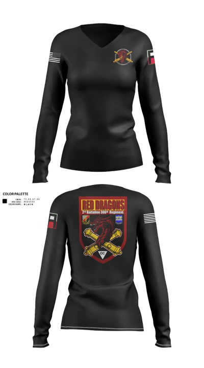 2-306th FAR 32661522 Women's Long Sleeve V-neck Shirt - 21