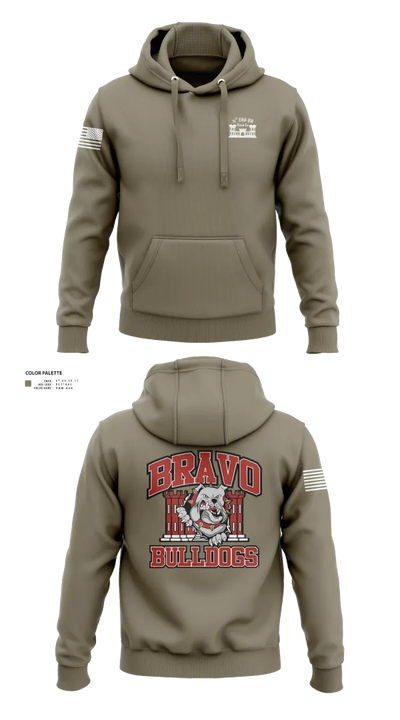Bravo Company “Bulldogs” 31st Engineer Battalion 91447839 Hoodie - 100