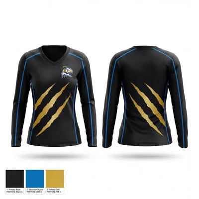 HHS Eagles Esports 57106058 Women's Long Sleeve V-neck Shirt - 1