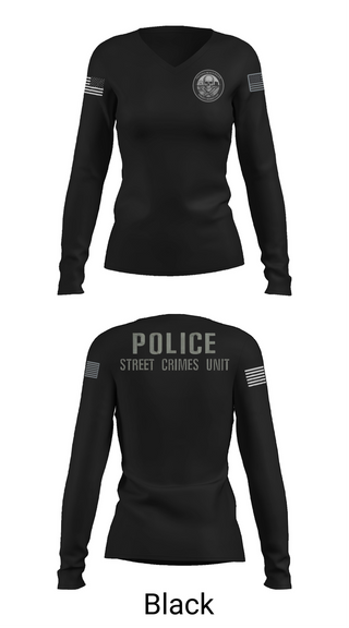 Womens Long Sleeve Vneck Shirt, STREET CRIMES, , Teamtime, Team time, sublimation, custom sports apparel, team uniforms, spirit wear, spiritwear, sports uniforms, custom shirts, team store, custom team store, fundraiser sports, apparel fundraiser