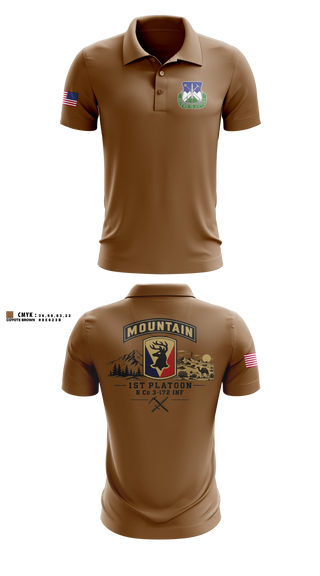 Short Sleeve Performance Polo, B CO 3/172 1st PLT, Army, Teamtime, Team time, sublimation, custom sports apparel, team uniforms, spirit wear, spiritwear, sports uniforms, custom shirts, team store, custom team store, fundraiser sports, apparel fundraiser