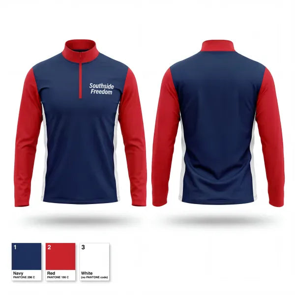 Quarter Zip Jacket, Southside Freedom, Baseball, Teamtime, Team time, sublimation, custom sports apparel, team uniforms, spirit wear, spiritwear, sports uniforms, custom shirts, team store, custom team store, fundraiser sports, apparel fundraiser