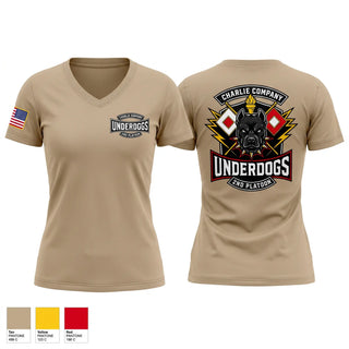 Womens Short Sleeve Vneck Shirt, C co 2nd plt Underdogs, Army, Teamtime, Team time, sublimation, custom sports apparel, team uniforms, spirit wear, spiritwear, sports uniforms, custom shirts, team store, custom team store, fundraiser sports, apparel fundraiser