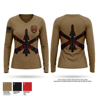 Womens Long Sleeve Vneck Shirt, FDC, HHB/3-2 ADA BN, Army, Teamtime, Team time, sublimation, custom sports apparel, team uniforms, spirit wear, spiritwear, sports uniforms, custom shirts, team store, custom team store, fundraiser sports, apparel fundraiser